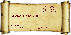 Strba Dominik névjegykártya